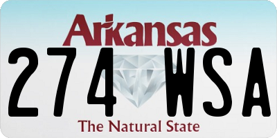 AR license plate 274WSA