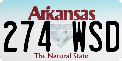 AR license plate 274WSD