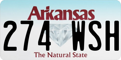 AR license plate 274WSH