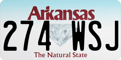 AR license plate 274WSJ