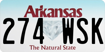 AR license plate 274WSK