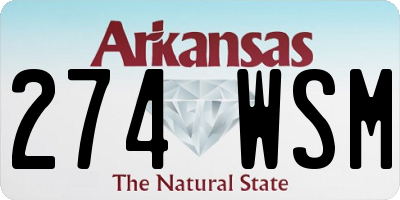 AR license plate 274WSM