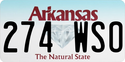 AR license plate 274WSO