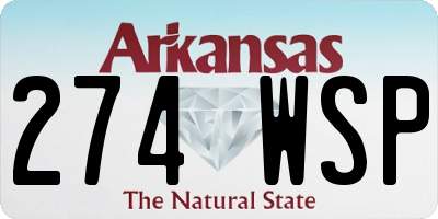 AR license plate 274WSP