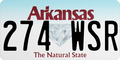 AR license plate 274WSR