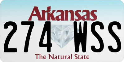 AR license plate 274WSS