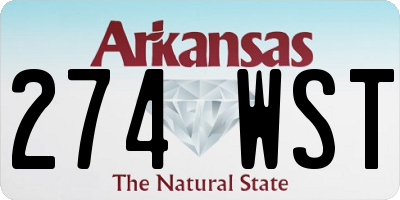AR license plate 274WST