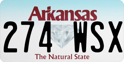 AR license plate 274WSX