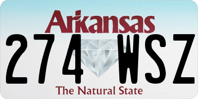 AR license plate 274WSZ