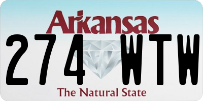AR license plate 274WTW