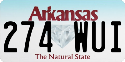 AR license plate 274WUI