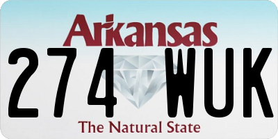 AR license plate 274WUK