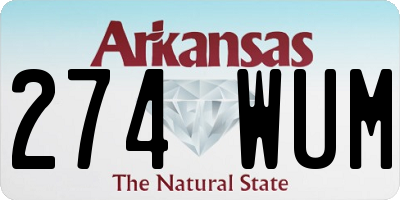 AR license plate 274WUM