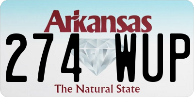AR license plate 274WUP