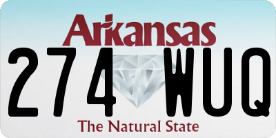 AR license plate 274WUQ