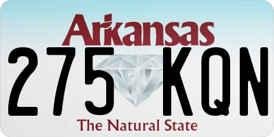AR license plate 275KQN