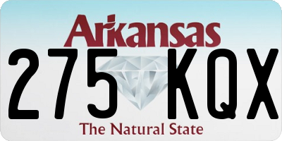 AR license plate 275KQX