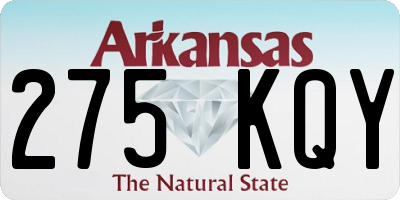 AR license plate 275KQY