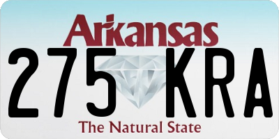 AR license plate 275KRA