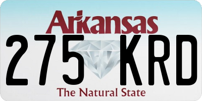 AR license plate 275KRD