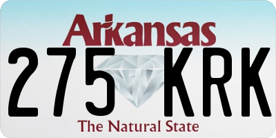 AR license plate 275KRK
