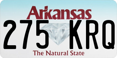 AR license plate 275KRQ