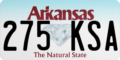 AR license plate 275KSA