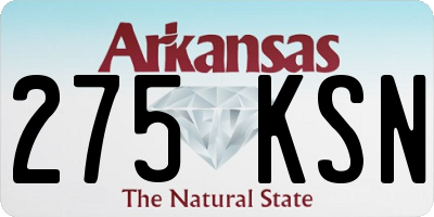 AR license plate 275KSN