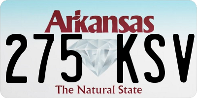 AR license plate 275KSV