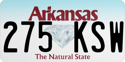 AR license plate 275KSW