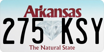 AR license plate 275KSY