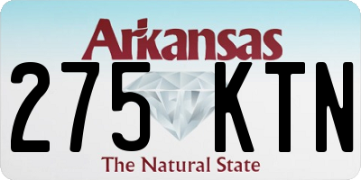 AR license plate 275KTN