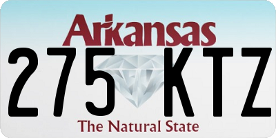 AR license plate 275KTZ