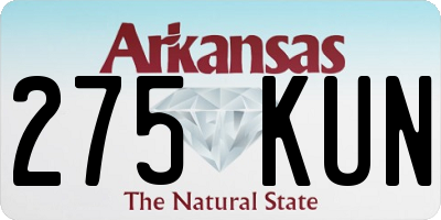 AR license plate 275KUN