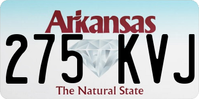 AR license plate 275KVJ