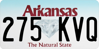 AR license plate 275KVQ