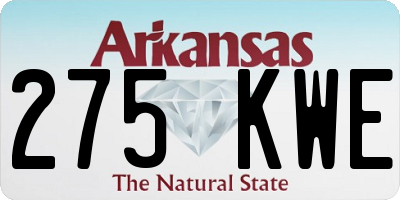 AR license plate 275KWE