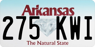 AR license plate 275KWI