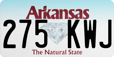 AR license plate 275KWJ