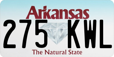 AR license plate 275KWL