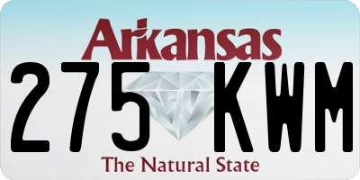 AR license plate 275KWM