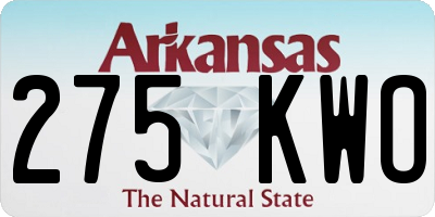 AR license plate 275KWO