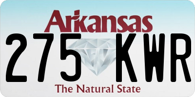 AR license plate 275KWR