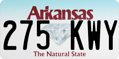 AR license plate 275KWY