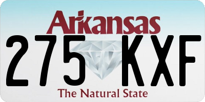 AR license plate 275KXF