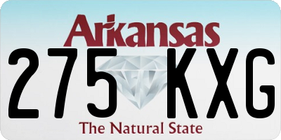 AR license plate 275KXG