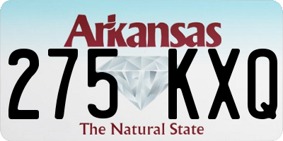 AR license plate 275KXQ