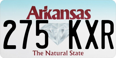 AR license plate 275KXR