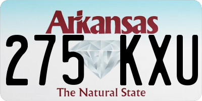 AR license plate 275KXU