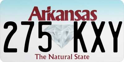 AR license plate 275KXY